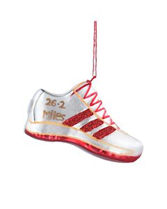 Gisela Graham Red/White Glass Running Shoe Christmas Bauble